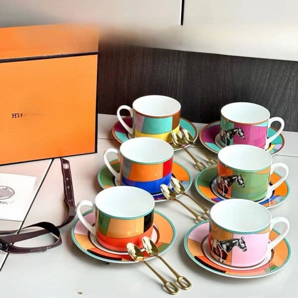 Light Bone China Plates 2 Spoons Coffee Cups And Saucers European Afternoon Tea Set Box Gift 123