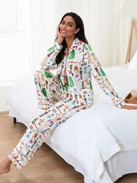 Matching Christmas Pajamas Set for Family Festive Tree Print Sleepwear for Mommy and Me Matching Tops and Pants for a Cozy 251126