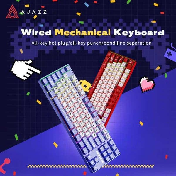 AIAZZ AK870 MC Mechanical Keyboard Hot Swap Keyboards USB Wired 87 Keys Keyboard for Laptop Desktop PC Gamer Full Key No ImpactM251128