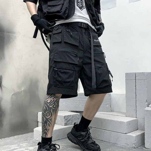 Summer Mens Cargo Shorts Trendy Ins Street Style Loose Fit Five-Point Shorts Trendy Straight Pants DK22 P85250828BJ