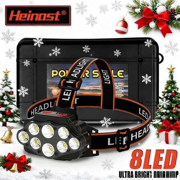 2000 LM Ultra Bright Headlamp8LED Rechargeable FlashLightWaterproof Christmas Head Torch for FishingRunningCavingEmergencyW251128