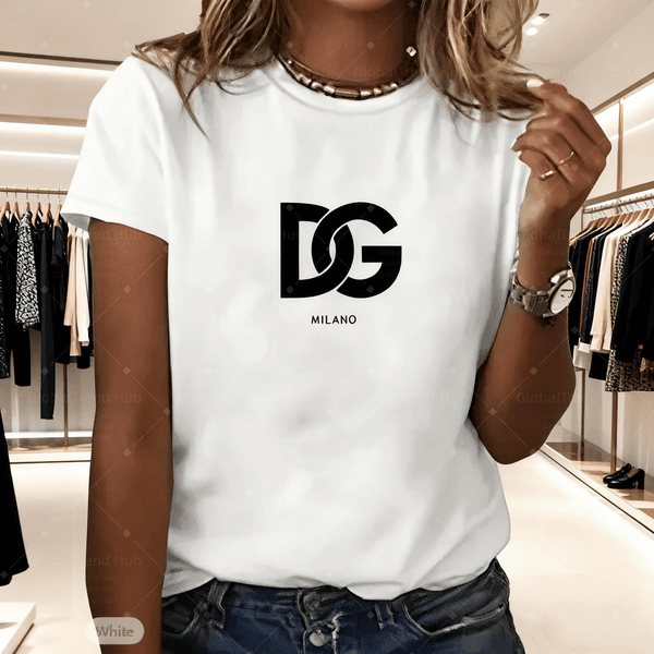 Designer women's T-shirt, fashionable letter print 5D multi-functional style, suitable for daily outings casual commutes. black and white 11 colors