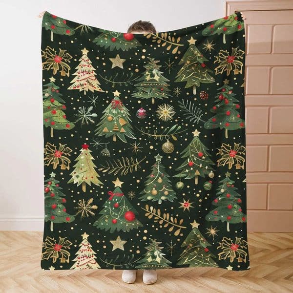 Christmas Flannel Blanket - Soft Warm Lightweight All-Season Bed/Sofa/Office/Camping/TravelW251128