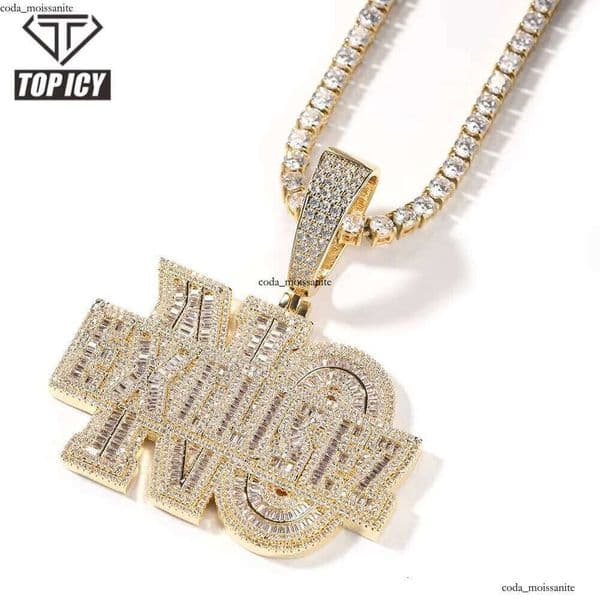 Fashion Iced 5A VVS 14K Moissanite Design Letter Necklace GRA Premium Pendant 18K Gold Plated Jewelry Making
