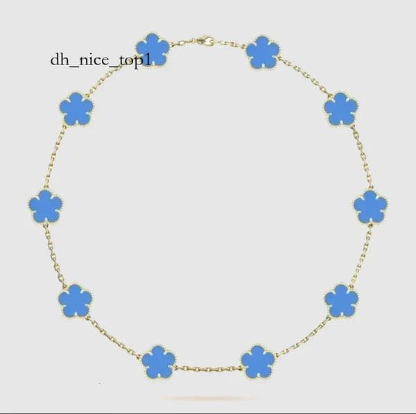 2025 AAA Plated Silver Gold Vanclefs Necklace Designer For Woman 10 Flower Van Cleefnecklace Wedding Luxury Necklaces Designer Jewelry Charm Exquisite Retro D21