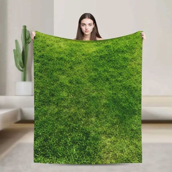 Grass Battlemat Grassland Land Greenery Warm Soft Blanket Airplane Travel Plush Throw Blanket Fluffy Bedspread Sofa Bed CoverW251128