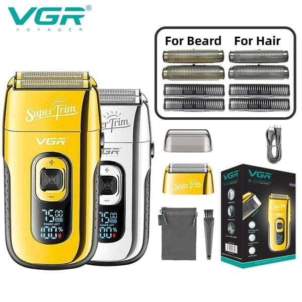 VGR Shaver Professional Razor Rechargeable Beard Trimmer Portable Shaving Machine Digital Display Razors for Shaving Men V-332 X251128