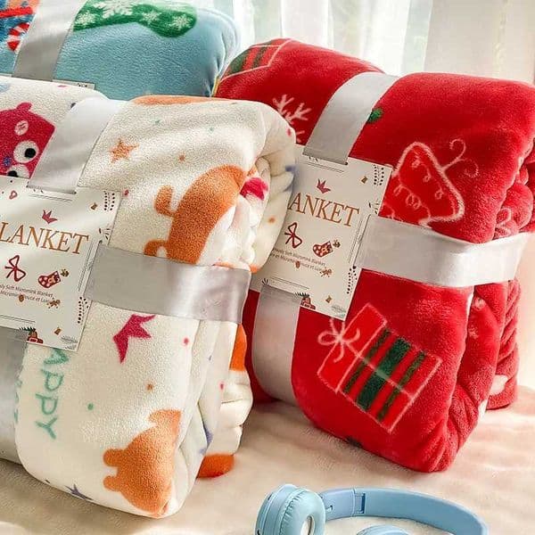 Wholesale Price Extra Thick Christmas Flannel Blanket Soft Coral Fleece Aircon Blanket Christmas Gift Xmas SeasonW251128