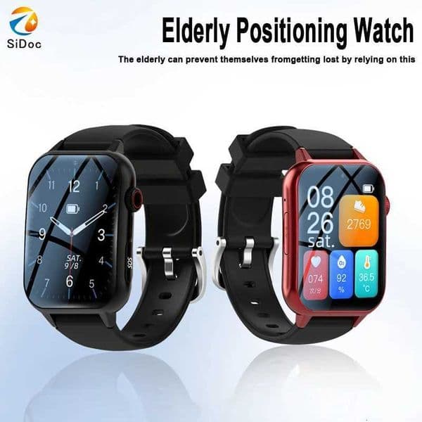 Smart Watch for Seniors with SIM Card Anti-Lost GPS Tracking Fitness Tracker 183 AMOLED Color Curved Screen Health MonitorW251128