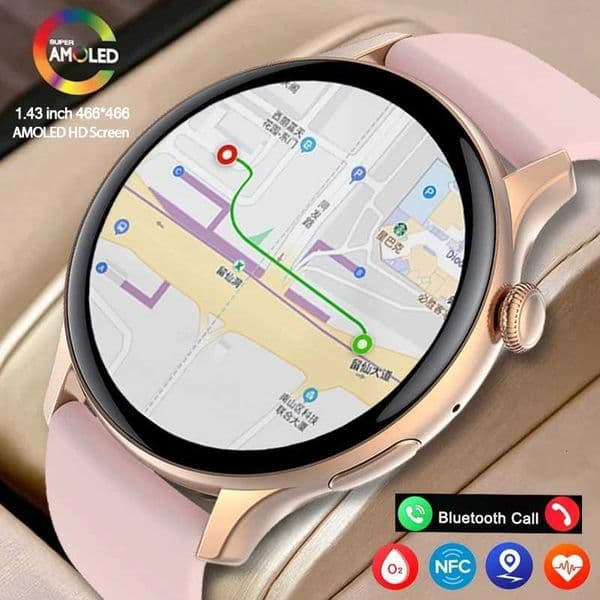 True AMOLED Smart Watch Ladies SCREEn Always Show Time 466466 HD Health Tracker Voice Calling Smartwatch Women For W251128