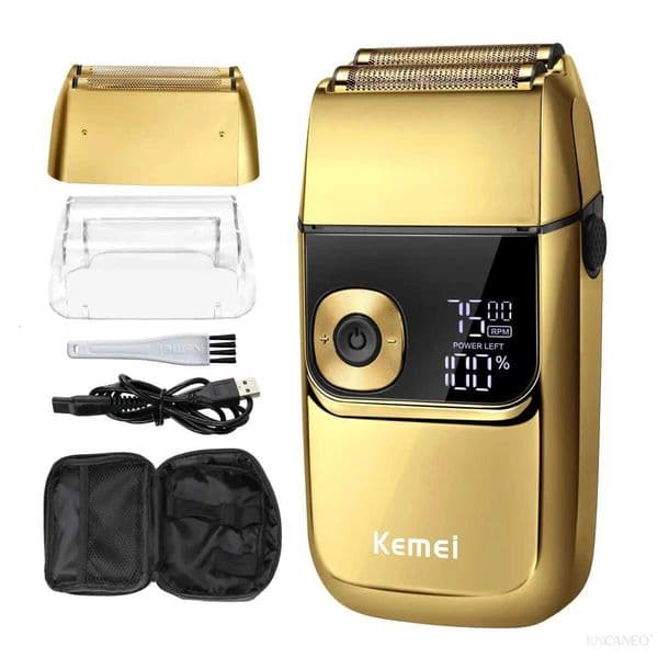 KEMEI Double Foil Professional Electric Shaver for Razors Head for Bald Barber Supplies Hair Beard Trimmer Cordless X251128