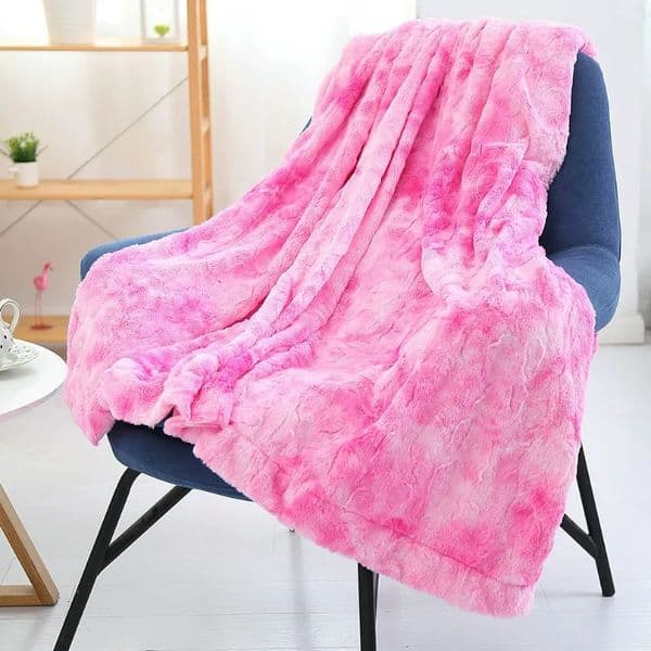 Faux Fur Fleece Throw Blanke Gifts for Women Men Portable Soft Throw Blanket for Home Sofa Office Plane Camping Couch Bed 251126BJ