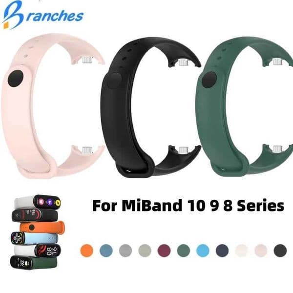 Silicone Watch Strap For Mi Band 10 9 8 Wristband Sport Bracelet Wrist Straps MiBand 8/9/10 Smartwatch AccessoriesW251128