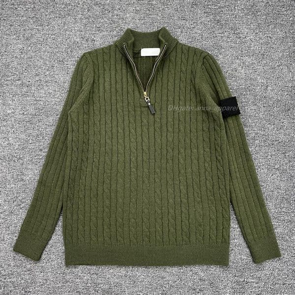 Autumn winter new Men's Sweaters long-sleeved twist half-high collar zipper Knitted sweater Jumpers Mens Casual base clothes