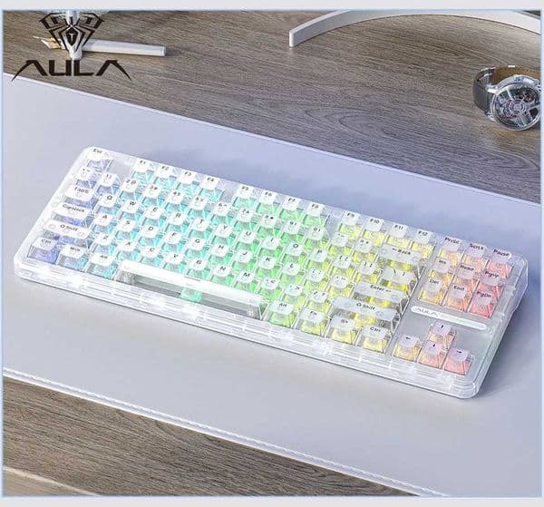 AULA L87 Mechanical Keyboard 24g/Usb/ Tri Mode Wireless 87 Key Rgb Pbt Gasket 5 Layer Silencing Full Key No ImpactM251128