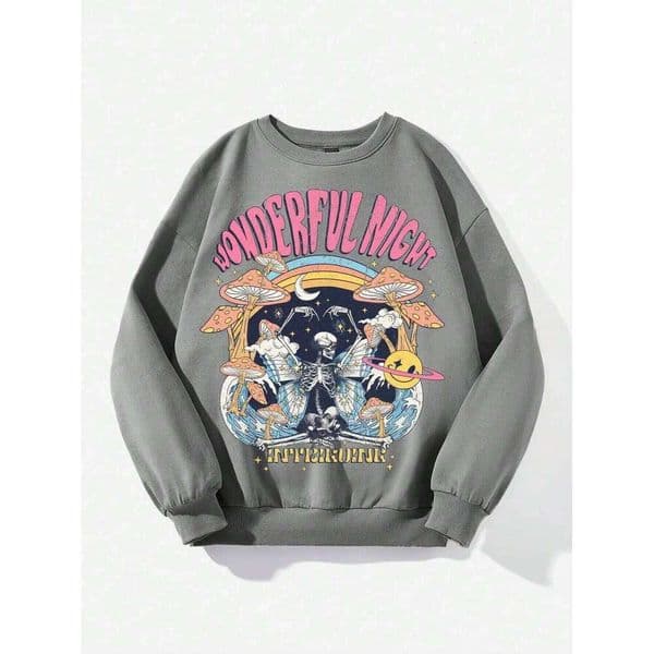 Dancing Skull Printing Hoodies Women Sport Fashion Comfortable Hooded Basic Daily Casual Hoodie Female Loose Warm New Streetwear