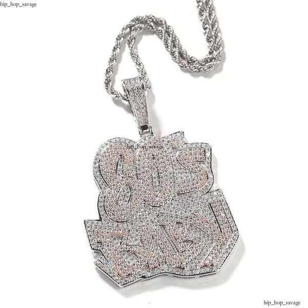 Ice IGI out VVS Moissanite Fashion Jewelry 80s Baby Letter 18k Gold Plated Unisex Necklace Two-tone Pendant