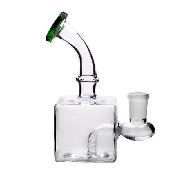 14mm Mini Glass Water Pipe Glass Bong Showerhead with Square Shape