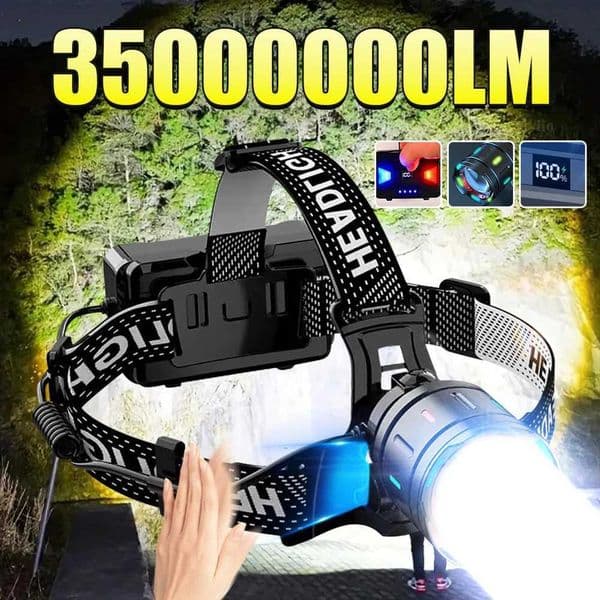 Induction Headlamp 35000000LM Strong Light LED Headlight 18650 USB Rechargeable Head Light Outdoor Fishing Lantern For CampingW251128