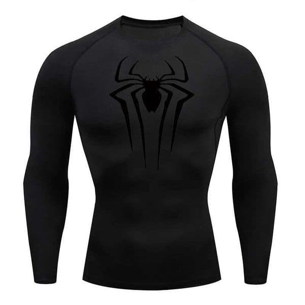 Fashion Spider Print Long Sleeve Compression Shirts for Men Gym Workout Rash Guard Undershirts Baselayers Athletic Quick Dry Tees Tops Y251129