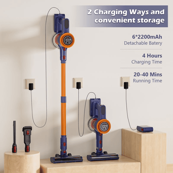 PSH9 Car/Sofa/Mattress Vacuum-Quiet yet powerful suction, 180W wireless power, 25KPa pressure, handheld stand combination, 2200mAh battery (40-minute runtime), 3-in-1