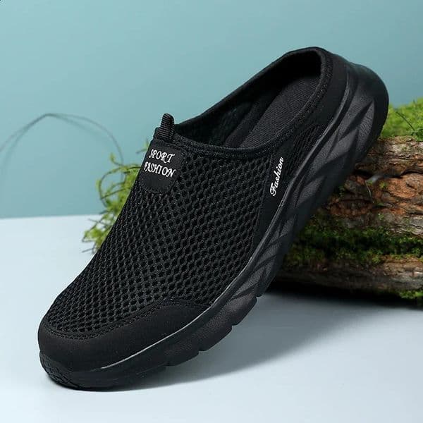 MAEDEF Summer Outdoor High Quality Anti slip Mens Casual Shoes Mesh Breathable Soft and Comfortable Flat Sliding Block 250425BJ