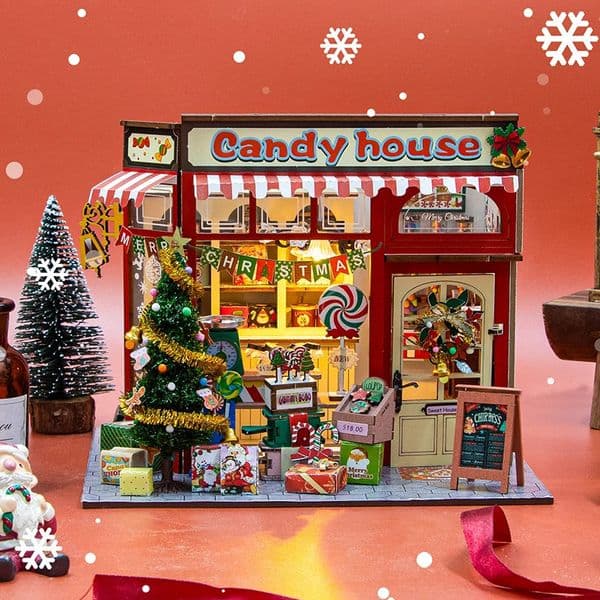 Handmade 3D Puzzles Wooden Miniature Doll Houses Assembled Building Model Kit With LED Lights DollHouses Toy For Kids Xmas Gifts 251126BJ
