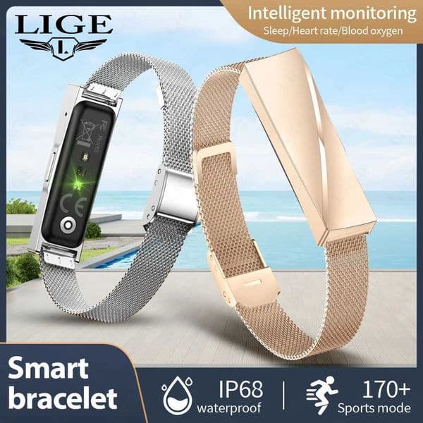 LIGE Health Smart Bracelet Women IP68 Waterproof Heart Rate Monitor No Screen Smart Watch Band Sports Fitness Smartwatch 2025W251129