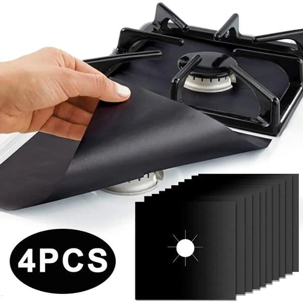 4 Piece Gas Stove Protector Cooker Lid Liner Cleaning Pad For Kitchen Cookware Accessories Pieces Reusable Boiler Hood Protectiv 250429