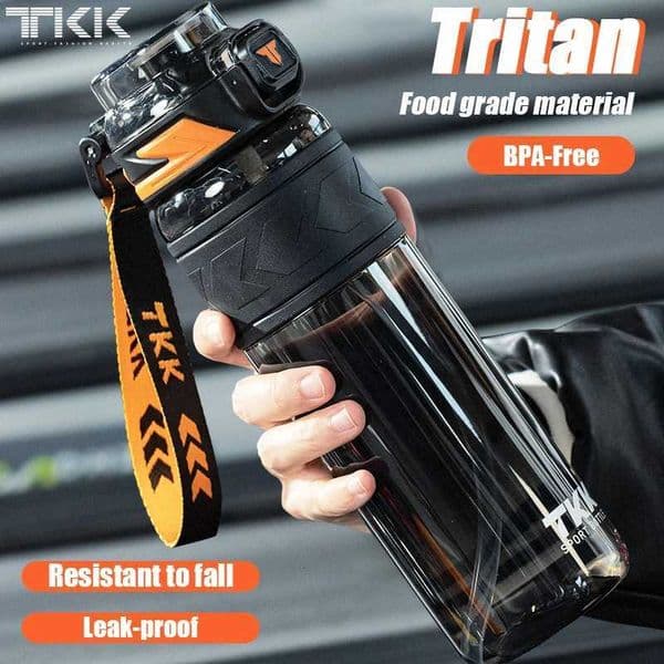 TKK 600/800/1000ml Sports Watter Bottle Tritan BPA free Straw Portable Leak-proof Plastic Drinkware Outdoor Fitness KettleT251129