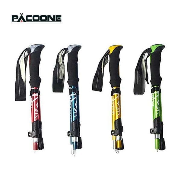 5 Section Outdoor Fold Trekking Pole Camping Portable Walking Hiking Stick For Nordic Elderly Telescopic Easy Put Into Bag 1 PCS X251128 Z260511