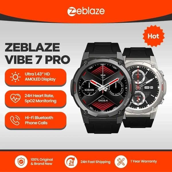 Zeblaze VIBE 7 PRO Voice Calling Smart Watch 143 Inch AMOLED Display Hi Fi Phone Calls Toughness Sports Smartwatch for Men M251129