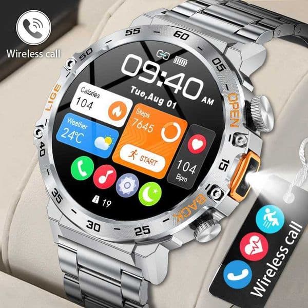 LIGE New BT Call Smart Watch Men Outdoor Sports Fitness Bracelet Heart Rate Health Monitoring Smartwatch For Android IOSW251129