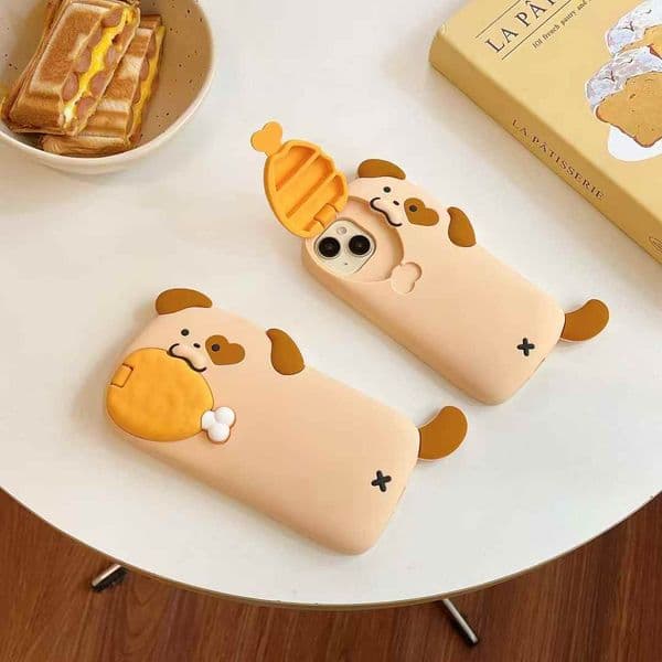 2026 New 3D Cute Cat Eat Fish Dog Gnawing Chicken Legs Soft Silicone Phone perfume Case For Iphone 16 15 14 Plus 13 12 Pro Max Funny