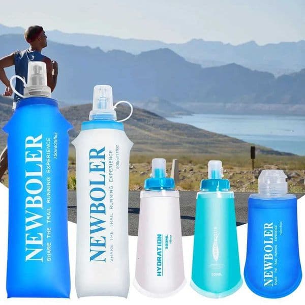 Outdoor Silicone Water Bottle150/250/500/750ml Foldable Portable Water Bottle Suitable for Running Hiking Cycling MountaineeringT251129