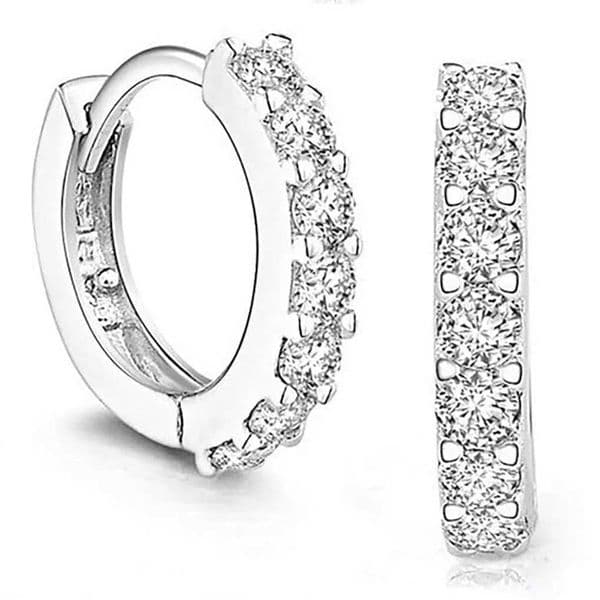 Fast Ship Newest Luxury Romantic Women Jewelry Plated Rhinestone Crystal Hoop Earrings For Women WholesaleT251129