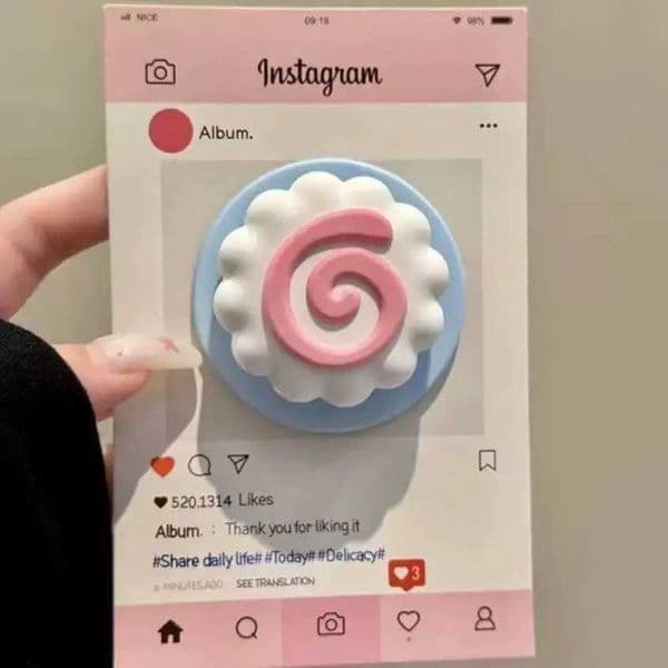 Cute 3D Fish board For Griptok Phone Holder port For iPhone 15 17 Foldable Wireless Charging Case Stand Girl Bracket Y251129