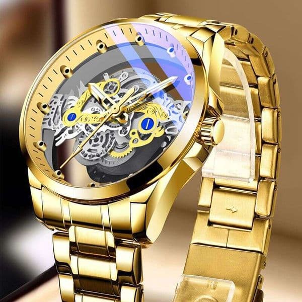 New Hollow Transparent Fully Automatic Men's Watch Waterproof Luminous Export