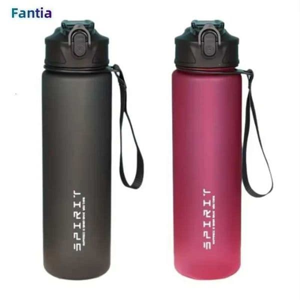 Large Capacity Grinkwell Frosted Sports Water Bottle-LeakproofBPA-Free PC with Silicone Straw Carrying RopeT251129