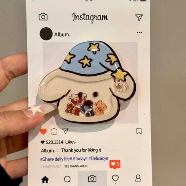 Cartoon Cute Puppy Shake Griptok Bracket For iPhone 15 16 17 Universal Phone Accessories Phone Holder Grip Tok Stand Y251129
