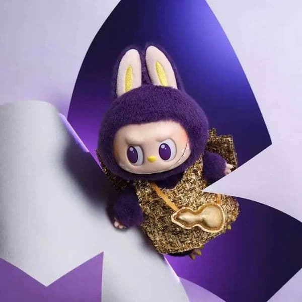 Labubu X Pronounce - Wings of Wealth Vinyl Plush Hanging Cute Plush Holiday Gift cartoon CHIldrens Gift Purple Labubu X2504291
