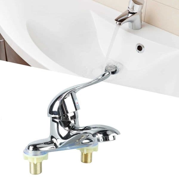 Bathroom Sink Faucet Zinc Alloy 2 Hole Single Handle Hot and Cold Water Mixer Tap for Home Hotel M251129