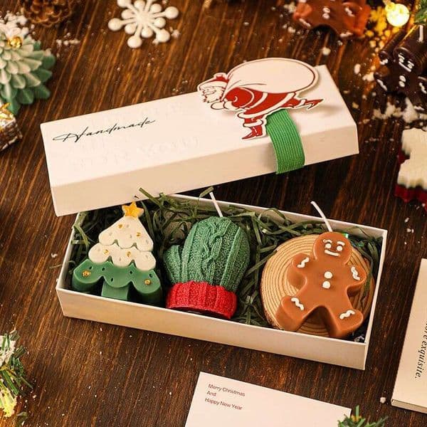 Candle Gift Vanilla Candle Christmas Candles Winter Cartoon Gingerbread Man Christmas Tree Reindeer Scented Candle Gift Set Party Favors ShY260311 Z260520