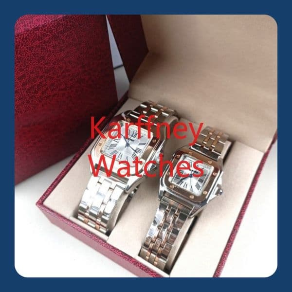Karffney 2pcs/set Lovers Watches Casual Couple Quartz Wristwatches for Men and Women