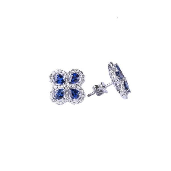 925 Sterling Silver Flower Stud Earrings VVS Moissanite New Design Gold Plated Gemstone Jewelry Setting Party Gift