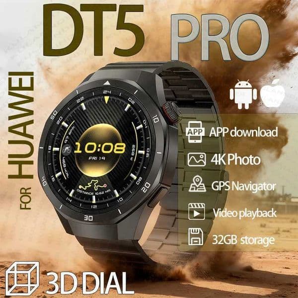 2025 High-End classic 5 Pro Smart Watch Men Outdoors Fitness GPS Tracker IP68 Waterproof Heart rate 32GB WOMen Video Play WatchW251129