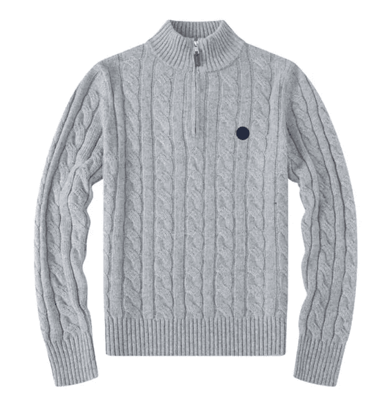 Men Knitting Jumper Hoodies autumn Winter Sweaters Men's Sweaters Embroidered Sweater Half High Zip Knit Trend Backing Shirt Fried Dough Twists Coats