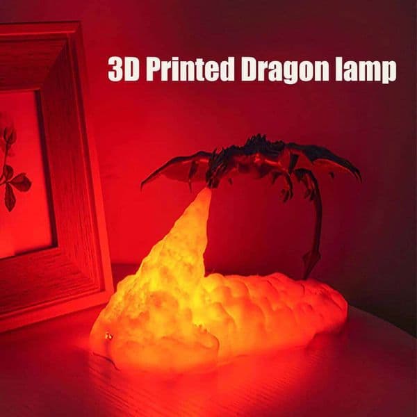3D Printed Fire Dragon Night Light USB Rechargeable LED Table Lamp for Home Bedroom Holiday Decorations Kids Birthday Gifts C251128