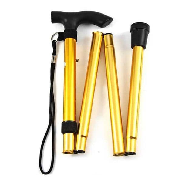 Walking Stick Telescopic Baton Hiking Trekking Poles Metal Folding Cane Crutches Pole for Elderly People X251128 Z260508
