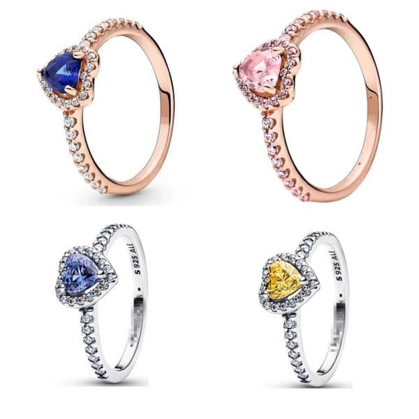Rose gold Pink stone Engraved Love Heart Rings with Retail Box Real 925 Silver CZ diamond Women Wedding Nail Engagement Promise Ring Factory wholesale